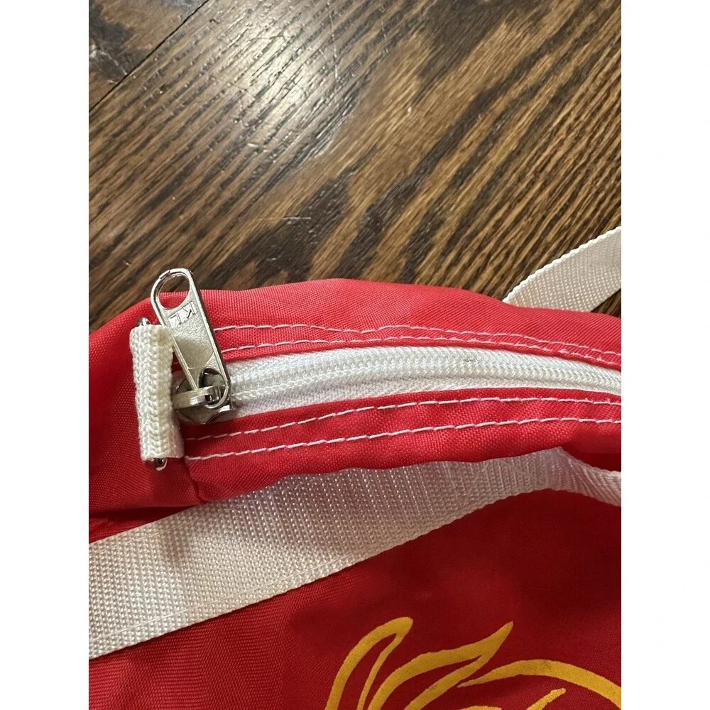 Vintage‎ McDonalds Nylon Duffel Roll Bag Rare Red Functional No Shoulder Strap